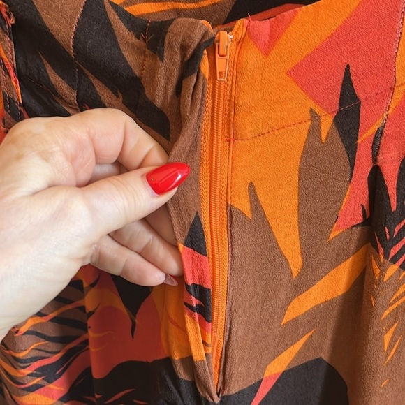 dRA Paradisas Wide Leg Pants Tropical Vibe Pockets Front Zipper Cropped Small - Picture 6 of 9